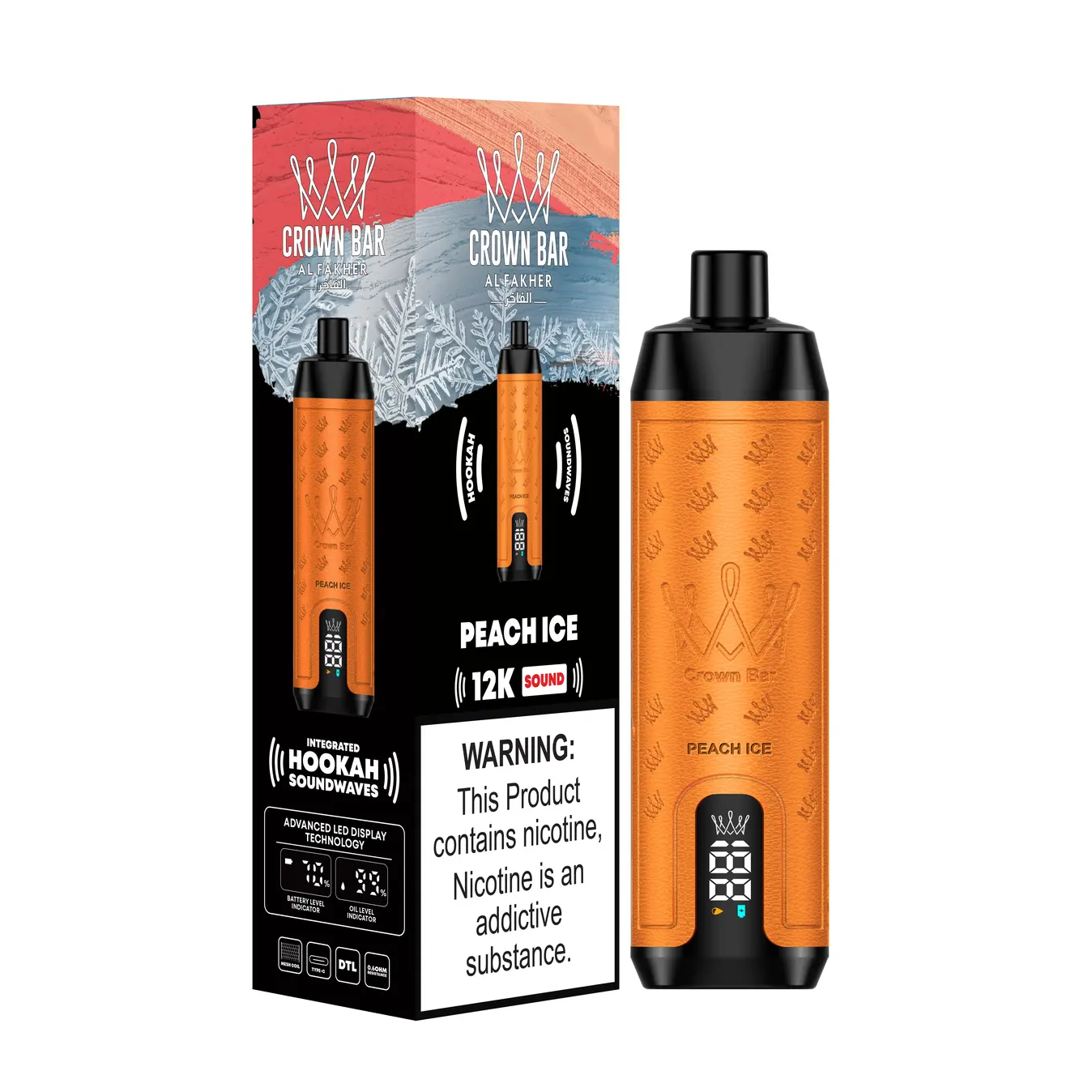 Al Fakher Crown Bar 12000 Puffs Gum Mint Freebase Disposable